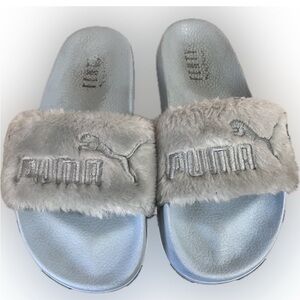 Fenty x puma fur slides baby blue Rihanna